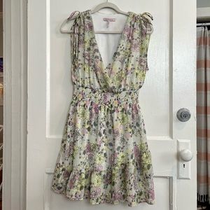 BCBGeneration Pink & Yellow Floral Smocked Dress